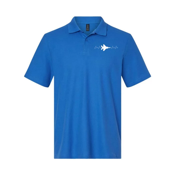 Airplane Pilot Air force Heartbeat Softstyle Adult Sport Polo