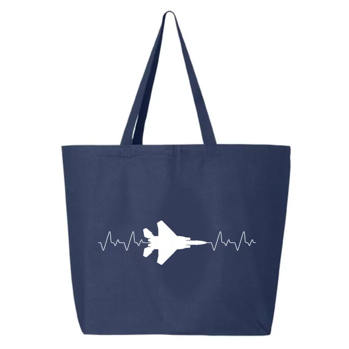 Airplane Pilot Air force Heartbeat 25L Jumbo Tote