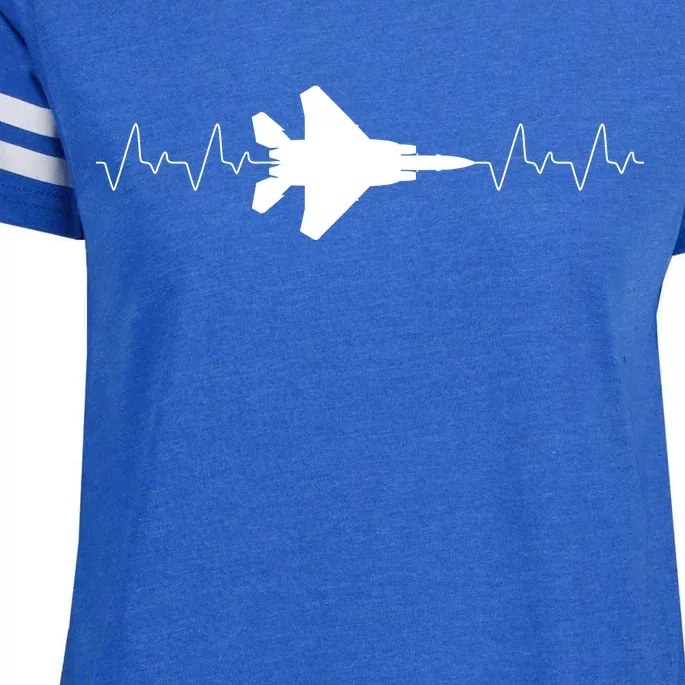 Airplane Pilot Air force Heartbeat Enza Ladies Jersey Football T-Shirt