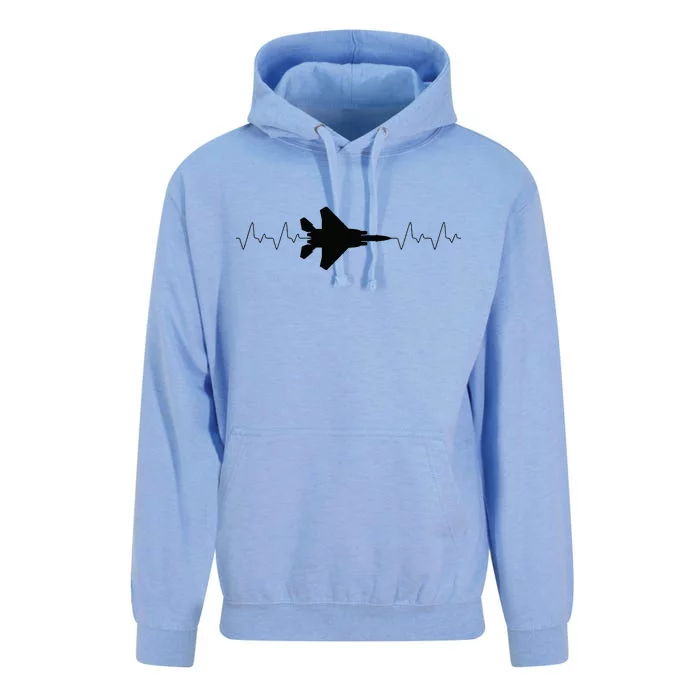 Airplane Pilot Air force Heartbeat Unisex Surf Hoodie