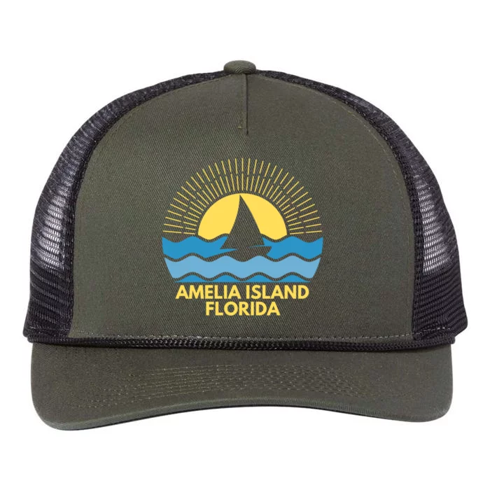 Amelia Island Sailing Retro Rope Trucker Hat Cap