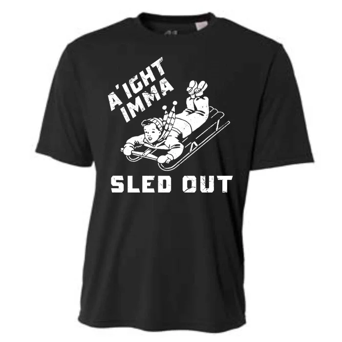 Aight Imma Sled Out Funny Winter Snow Cooling Performance Crew T-Shirt