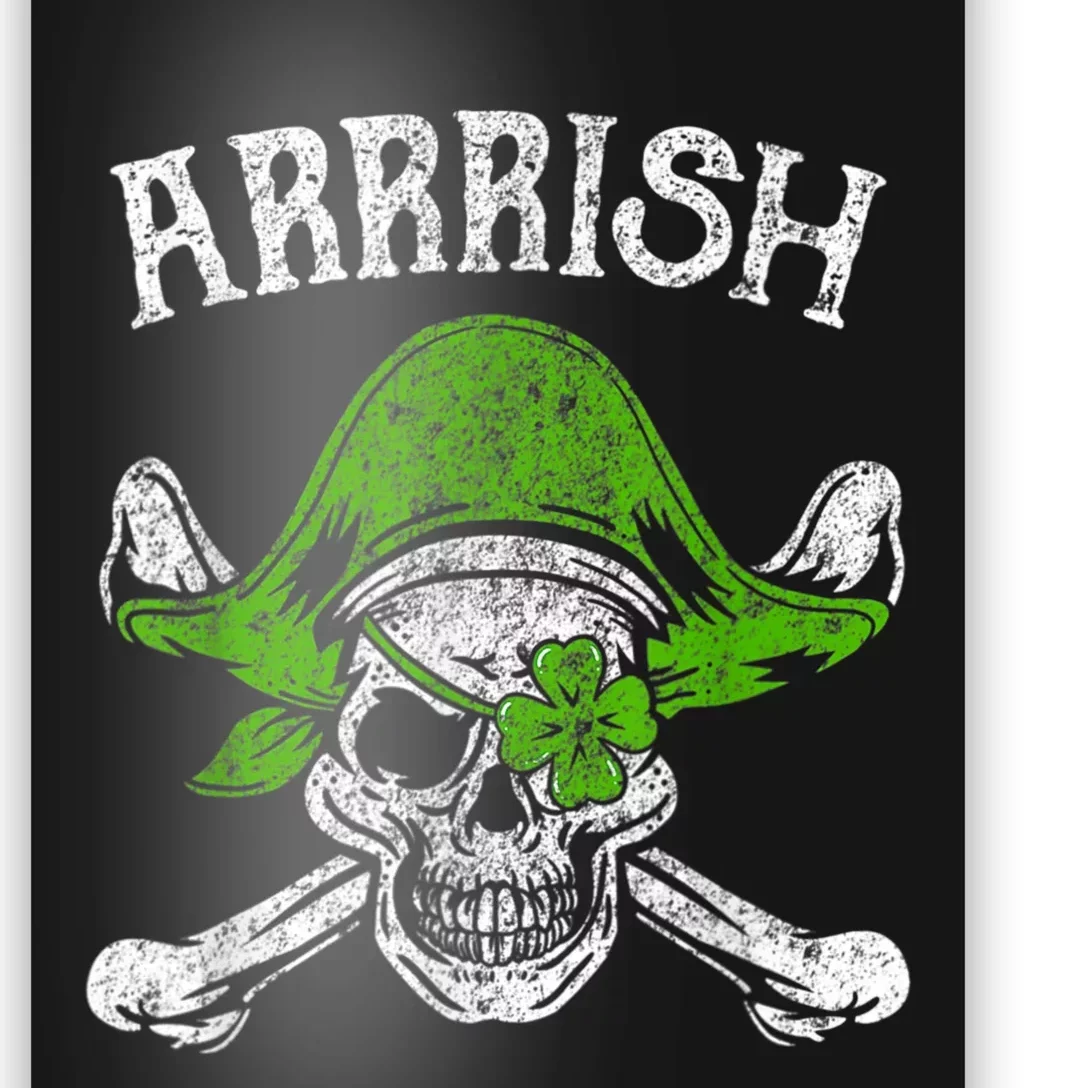 Arrrish Irish Shamrock Clover Skull St Patricks Day Poster