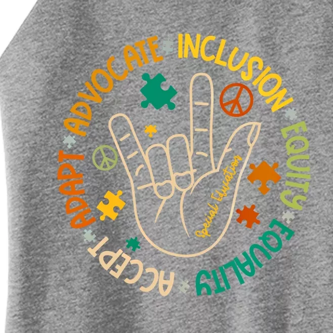 Advocate Inclusion Special Education Autism Awareness Puzzle Gift Women’s Perfect Tri Rocker Tank