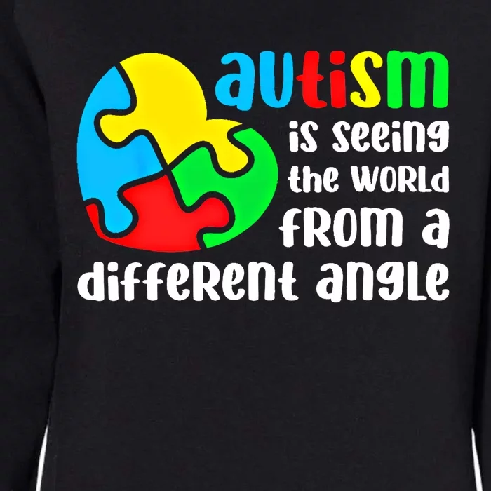 Autism Is Seeing The World From A Different Angle Autism Gift Womens California Wash Sweatshirt