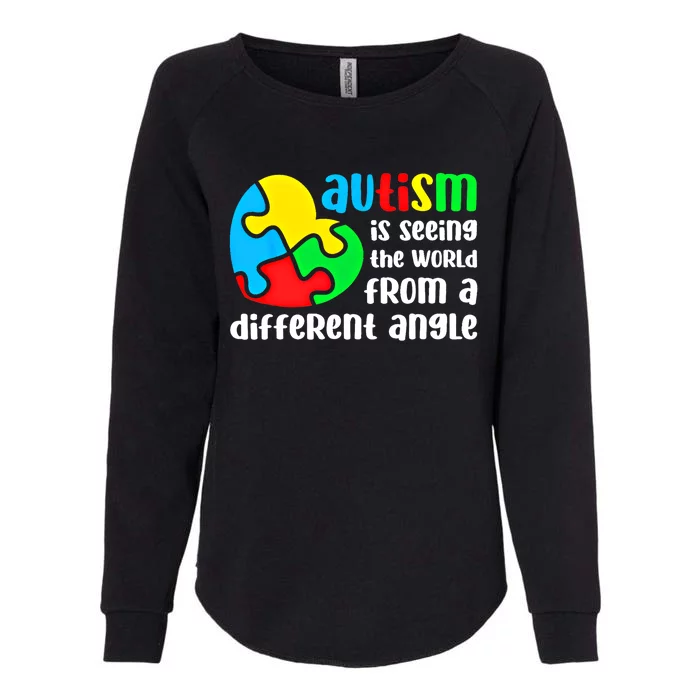 Autism Is Seeing The World From A Different Angle Autism Gift Womens California Wash Sweatshirt