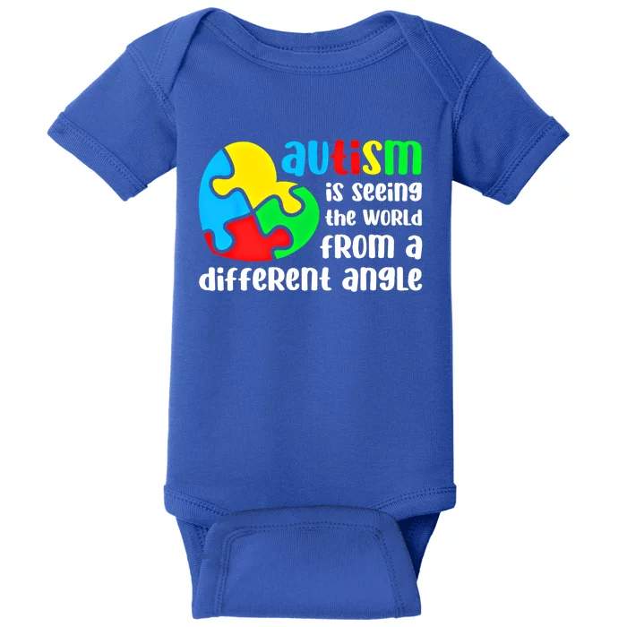 Autism Is Seeing The World From A Different Angle Autism Gift Baby Bodysuit