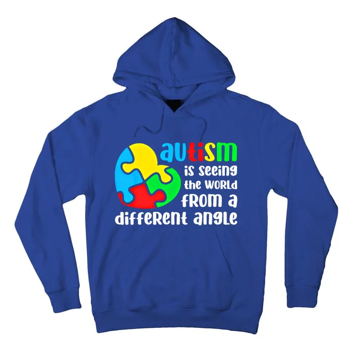 Autism Is Seeing The World From A Different Angle Autism Gift Tall Hoodie