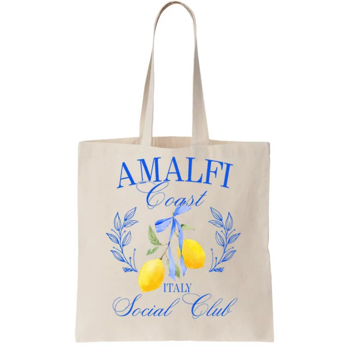 Amalficoast Iitaly Social Club Travel Trip Vacation Lemon Tote Bag