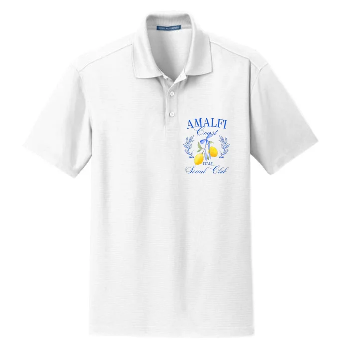 Amalficoast Iitaly Social Club Travel Trip Vacation Lemon Dry Zone Grid Performance Polo