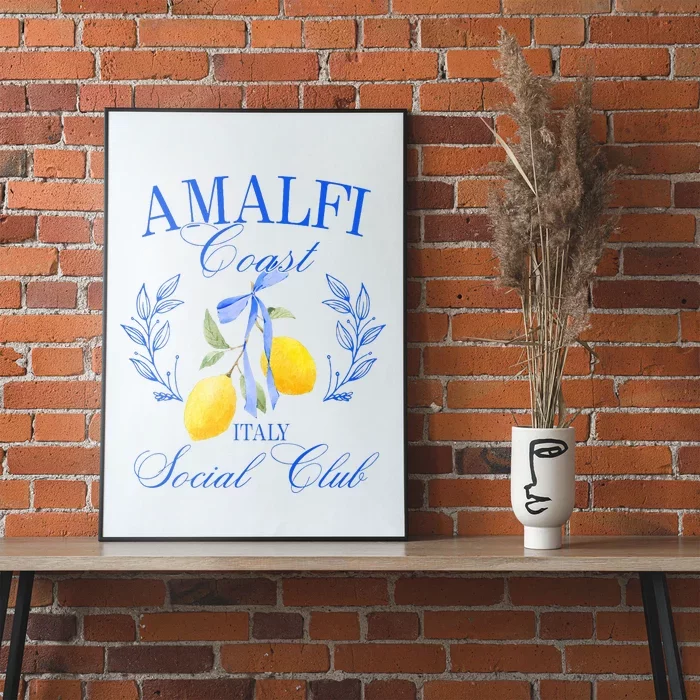 Amalficoast Iitaly Social Club Travel Trip Vacation Lemon Poster