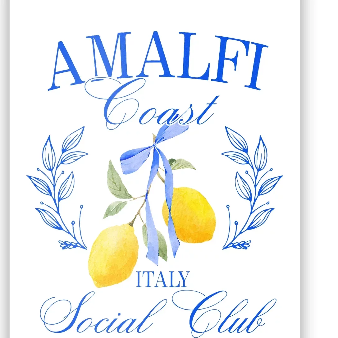 Amalficoast Iitaly Social Club Travel Trip Vacation Lemon Poster