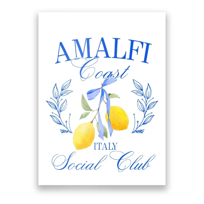 Amalficoast Iitaly Social Club Travel Trip Vacation Lemon Poster