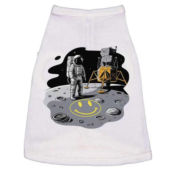 Astronaut In Space Suit Draws A Smile On The Moon In Yellow Doggie Tank