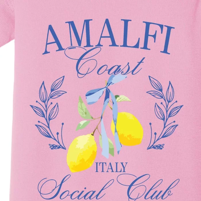 Amalficoast Iitaly Social Club Travel Trip Vacation Lemon Baby Bodysuit