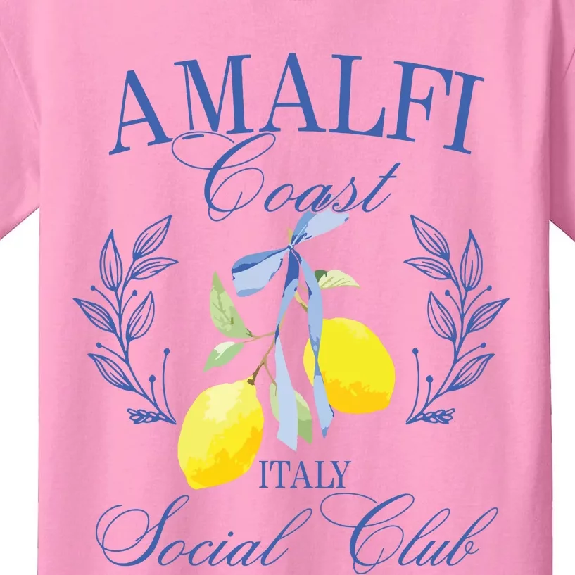 Amalficoast Iitaly Social Club Travel Trip Vacation Lemon Kids T-Shirt