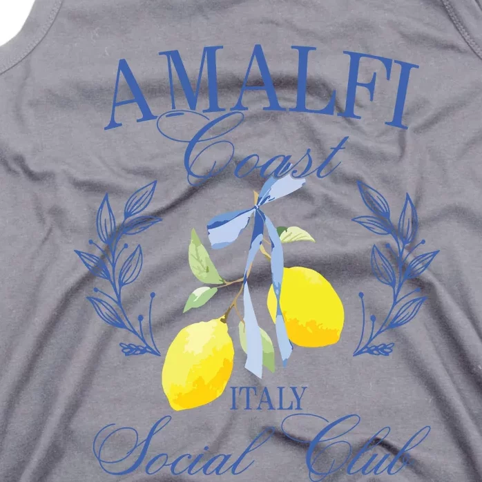 Amalficoast Iitaly Social Club Travel Trip Vacation Lemon Tank Top