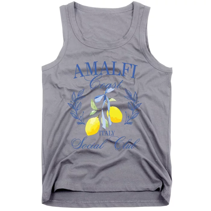 Amalficoast Iitaly Social Club Travel Trip Vacation Lemon Tank Top