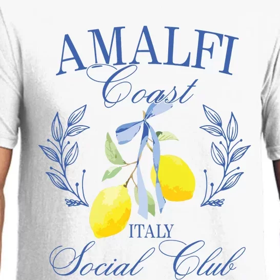 Amalficoast Iitaly Social Club Travel Trip Vacation Lemon Pajama Set