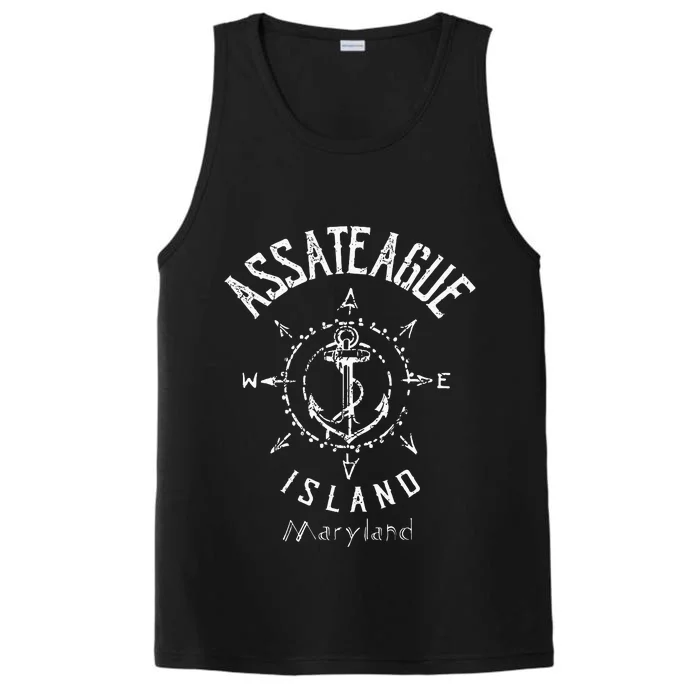 Assateague Island Sailing Boat Souvenir MD Performance Tank