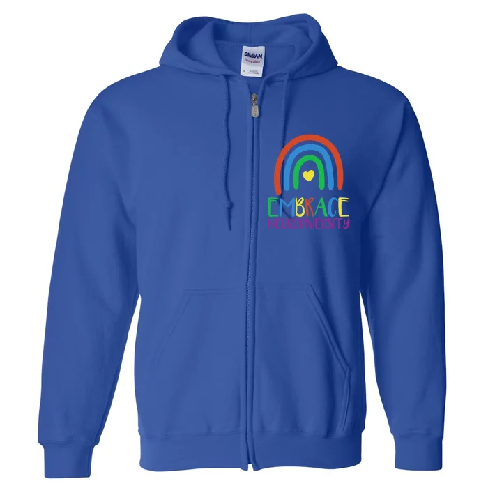 Autism Infinity Symbol Embrace Neurodiversity Gift Full Zip Hoodie