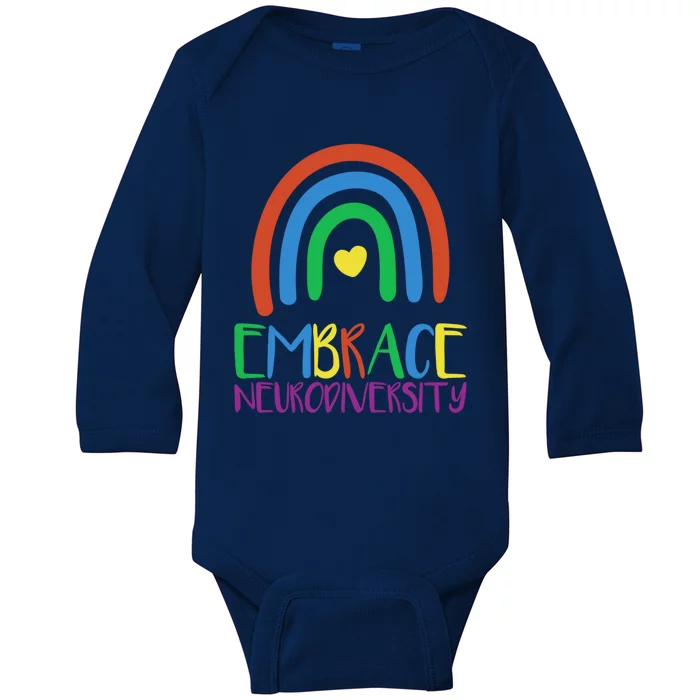 Autism Infinity Symbol Embrace Neurodiversity Gift Baby Long Sleeve Bodysuit