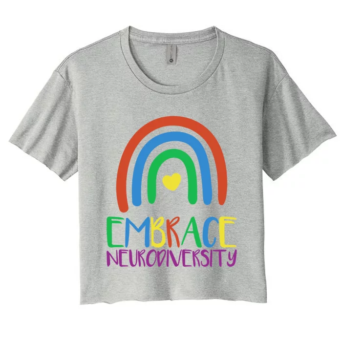 Autism Infinity Symbol Embrace Neurodiversity Gift Women's Crop Top Tee