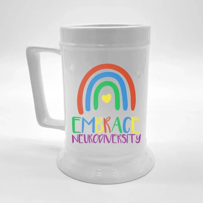 Autism Infinity Symbol Embrace Neurodiversity Gift Front & Back Beer Stein