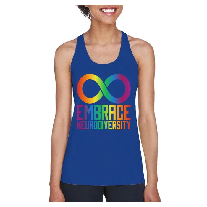 Autism Infinity Symbol Embrace Neurodiversity Cool Gift Women's Racerback Tank