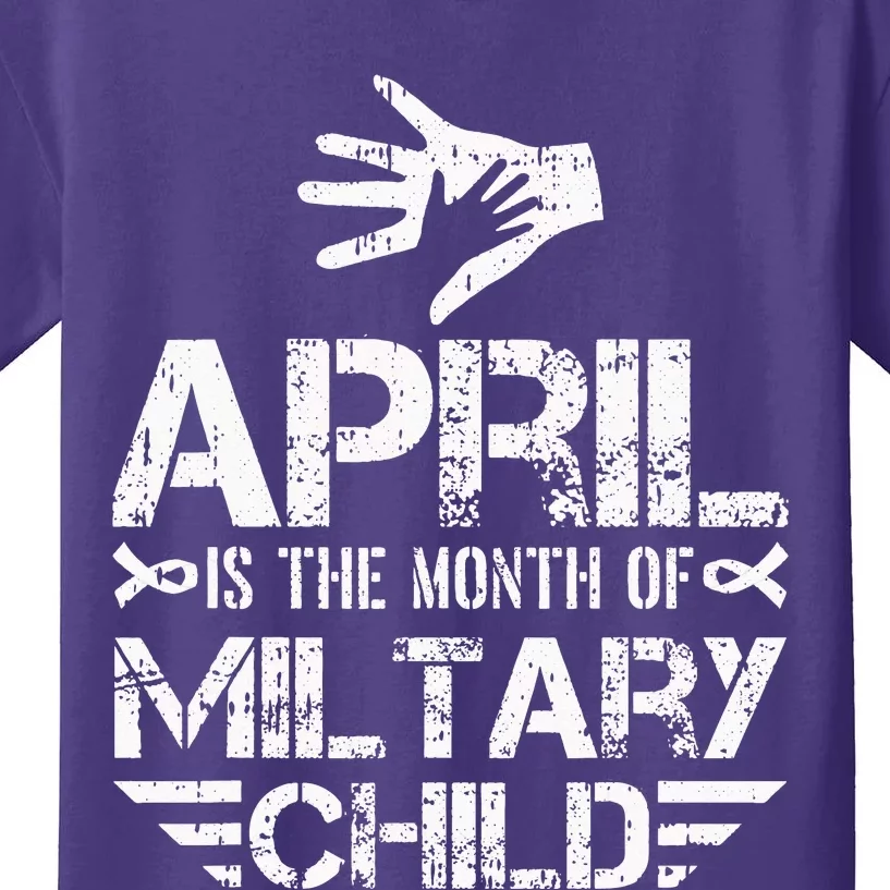 April Is The Month Of The Military Child Army Soldier Kids T-Shirt