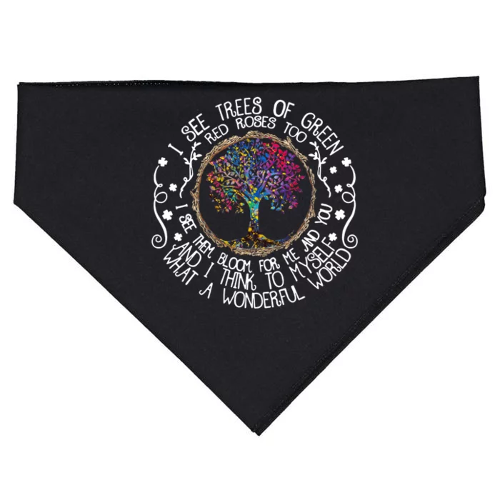 And I Think To Myself What A Wonderful World Quotes Music USA-Made Doggie Bandana