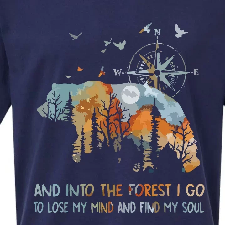 And Into The Forest I Go To Lose My Mind Camping Bear Sueded Cloud Jersey T-Shirt