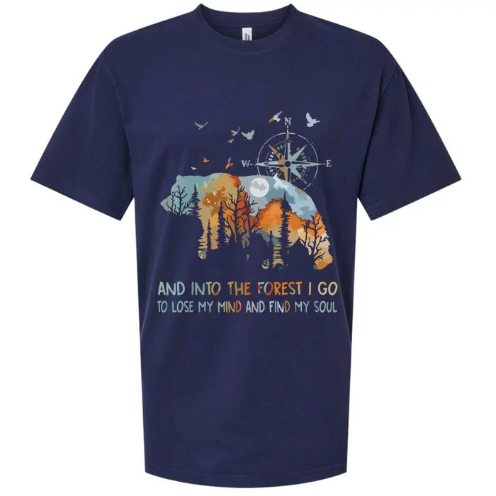 And Into The Forest I Go To Lose My Mind Camping Bear Sueded Cloud Jersey T-Shirt