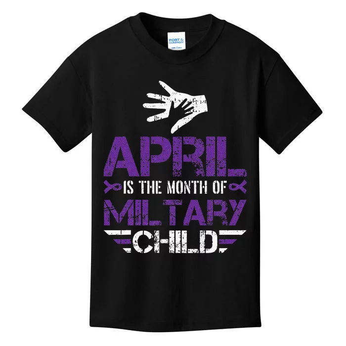 April Is The Month Of The Military Child Army Soldier Kids T-Shirt