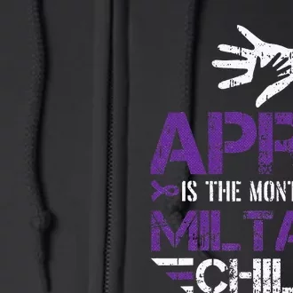 April Is The Month Of The Military Child Army Soldier Full Zip Hoodie