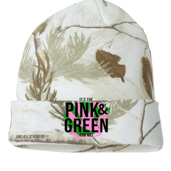 A ItS The Pink And Green For Me Sorority Kati - 12in Camo Beanie