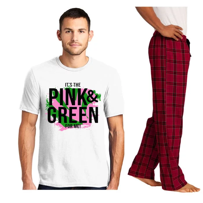 A ItS The Pink And Green For Me Sorority Pajama Set