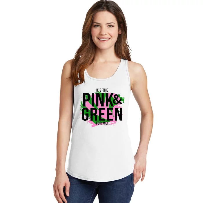 A ItS The Pink And Green For Me Sorority Ladies Essential Tank