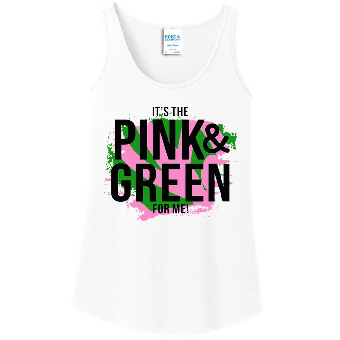 A ItS The Pink And Green For Me Sorority Ladies Essential Tank