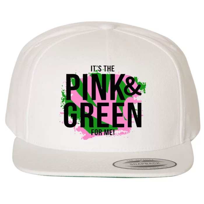 A ItS The Pink And Green For Me Sorority Wool Snapback Cap