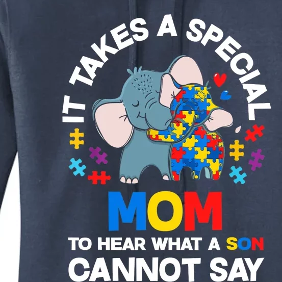 Autism It Takes A Special Mom Autistic Son Proud Autism Mom Women's Pullover Hoodie