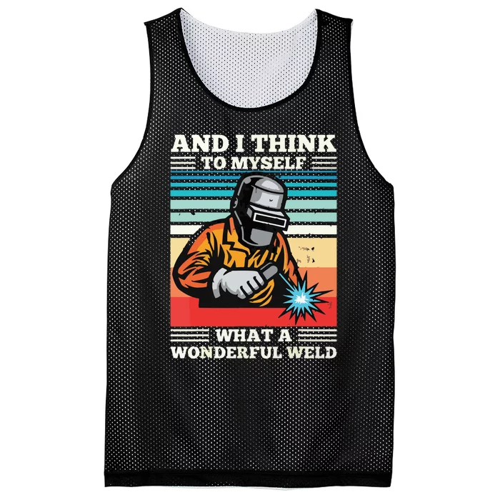 And I Think To Myself What A Wonderful Weld Welding Welder Mesh Reversible Basketball Jersey Tank