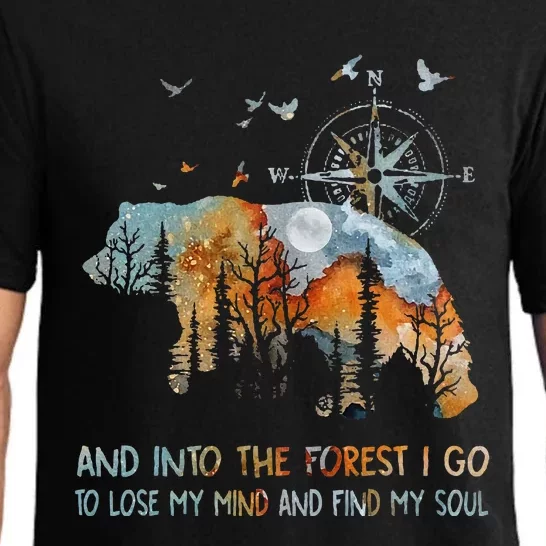 And Into The Forest I Go To Lose My Mind Camping Bear Pajama Set