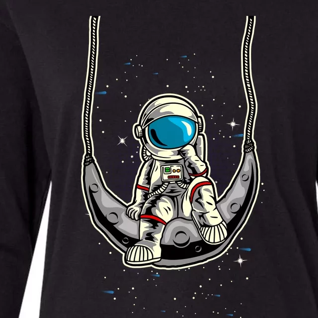 Astronaut In The Moon Womens Cotton Relaxed Long Sleeve T-Shirt