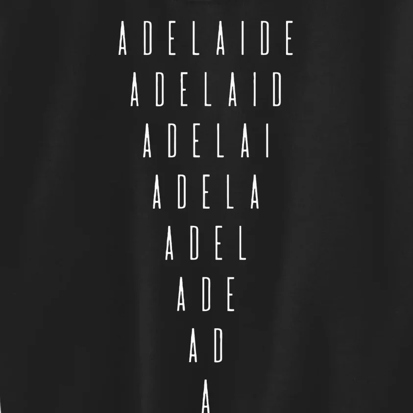 Adelaide Inverted Triangle Word Art Australia Souvenir Kids Sweatshirt