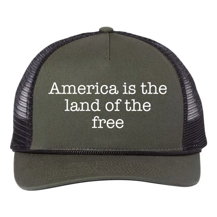 America Is The Land Of The Free Gift Retro Rope Trucker Hat Cap