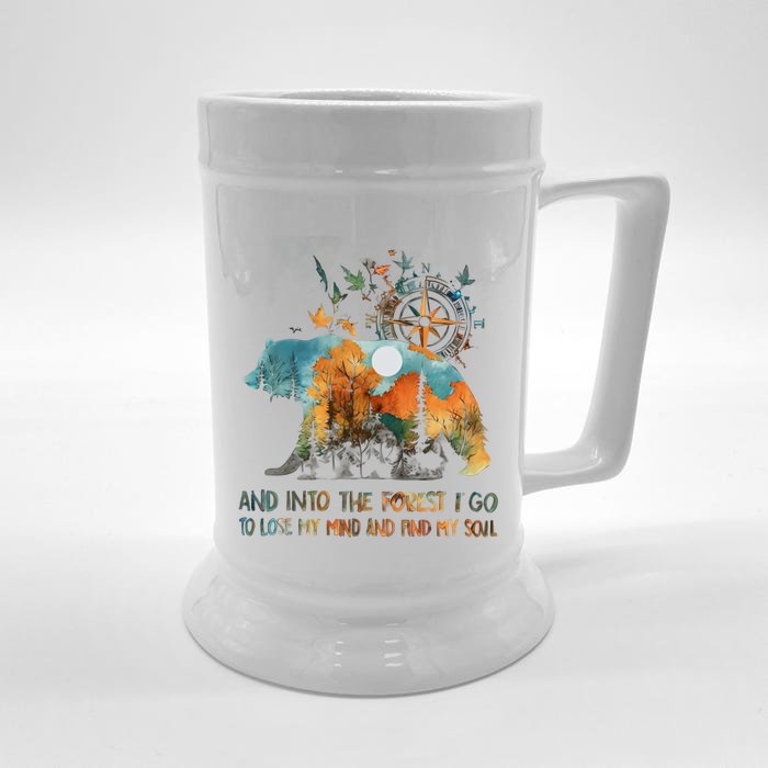 And Into The Forest I Go To Lose My Mind Camping Bear Beer Stein