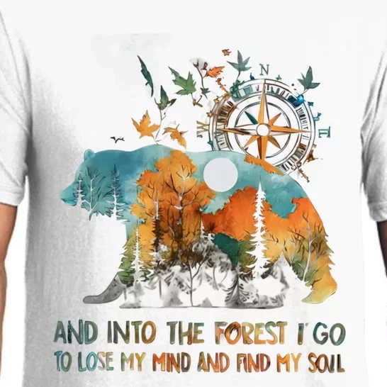 And Into The Forest I Go To Lose My Mind Camping Bear Pajama Set