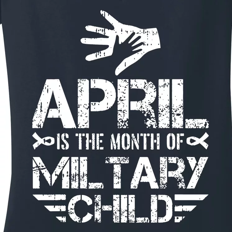 April Is The Month Of The Military Child Army Soldier Kids, Purple Up Women's V-Neck T-Shirt