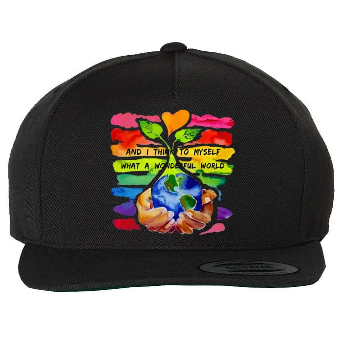 And I Think To Myself What A Wonderful World Earth Day Wool Snapback Cap